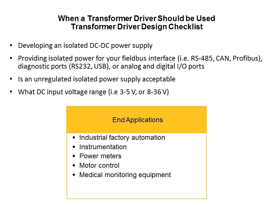 Transformer Drivers for Isolated Power Slide 4