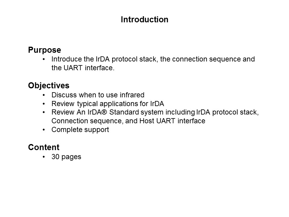 Wireless Communication with IrDA Standard Protocol Slide 1