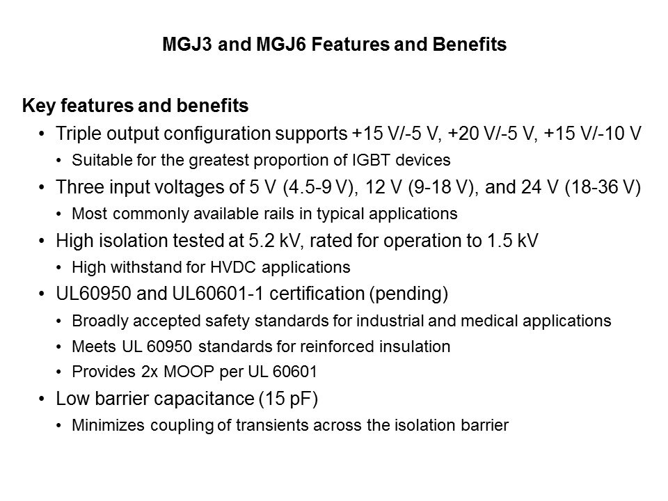 MGJ3 and MGJ6 Series of Triple Output Converters Slide 7