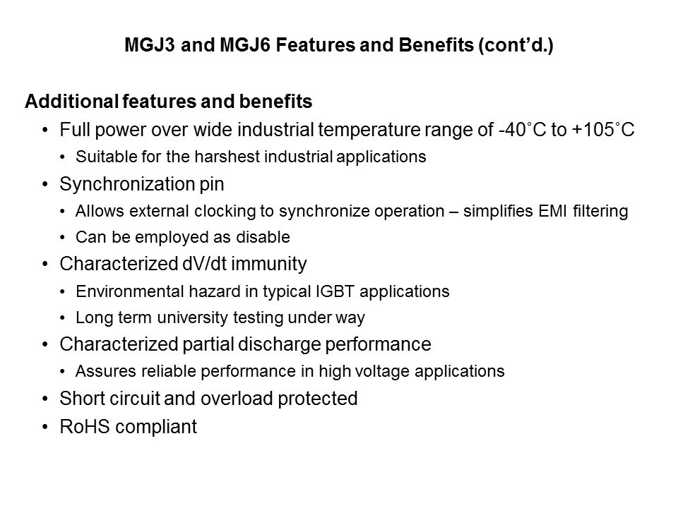 MGJ3 and MGJ6 Series of Triple Output Converters Slide 8