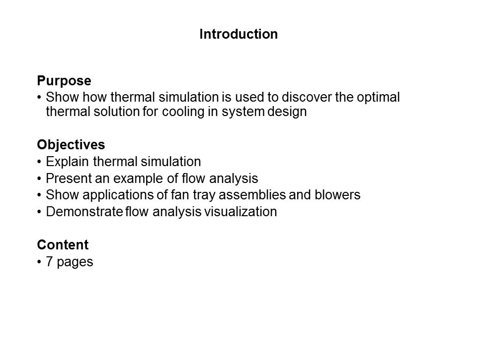 Thermal Simulation in Telecom Applications Slide 1