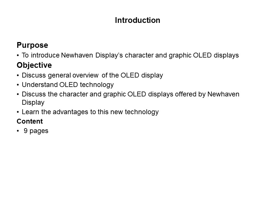 Character and Graphic OLED Displays Slide 1