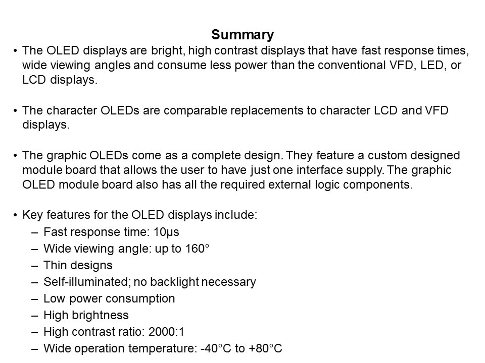 Character and Graphic OLED Displays Slide 9