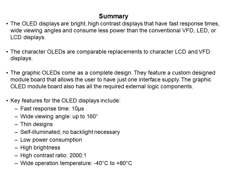 Character and Graphic OLED Displays Slide 9