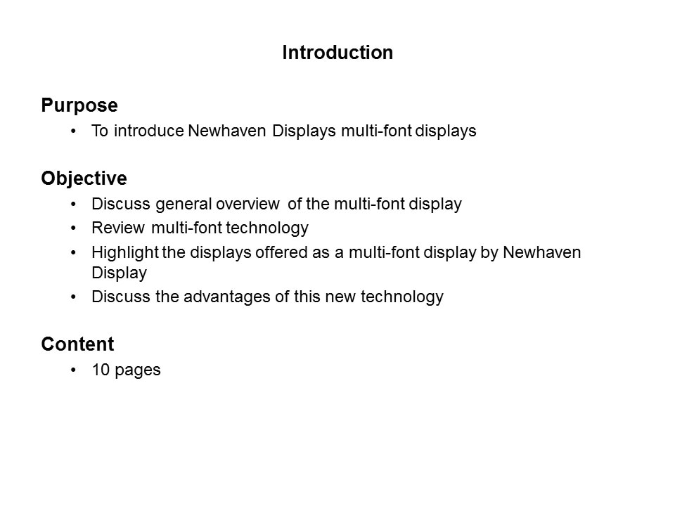 Multi-Font Displays Slide 1