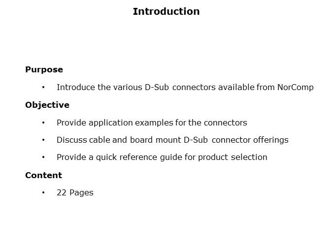 D-Sub Connectors Slide 1