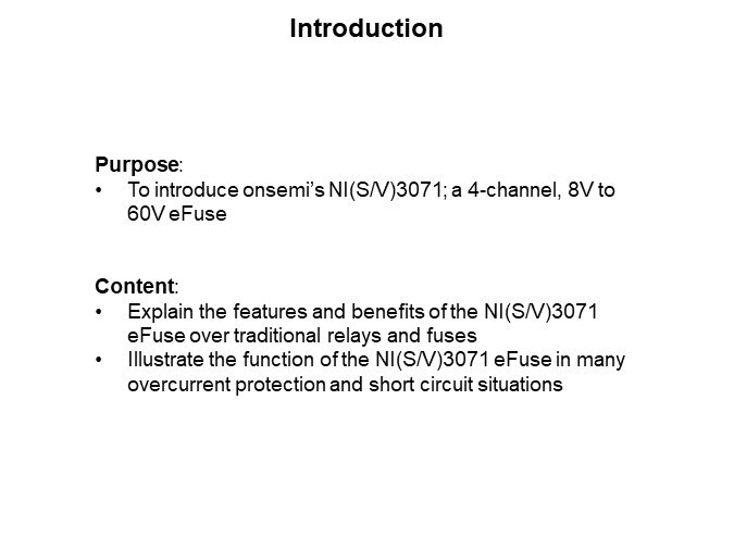 Image of onsemi NI(S/V)3071 4-Channel eFuse - Introduction