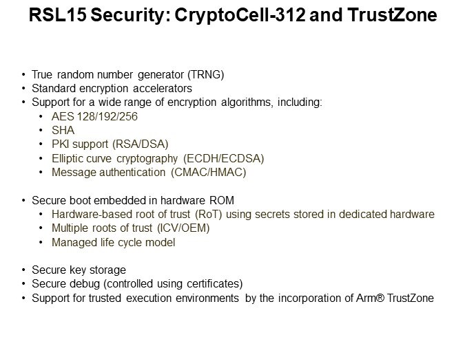 RSL15 Security: CryptoCell-312 and TrustZone