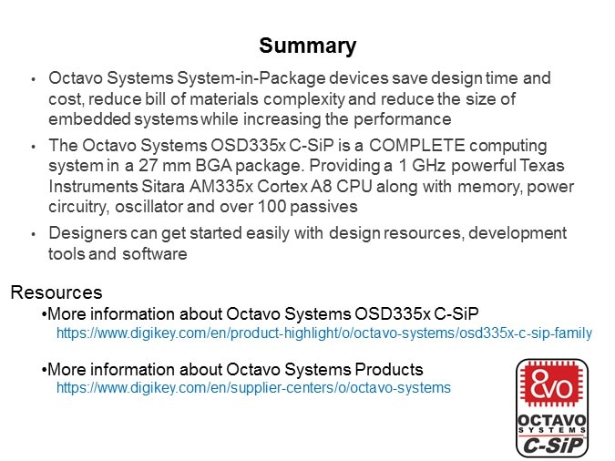 OSD335x C-SiP System-in-Package Family Slide 17