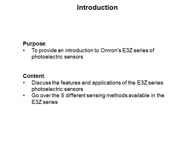 Image of Omron E3Z Photoelectric Sensors - Introduction