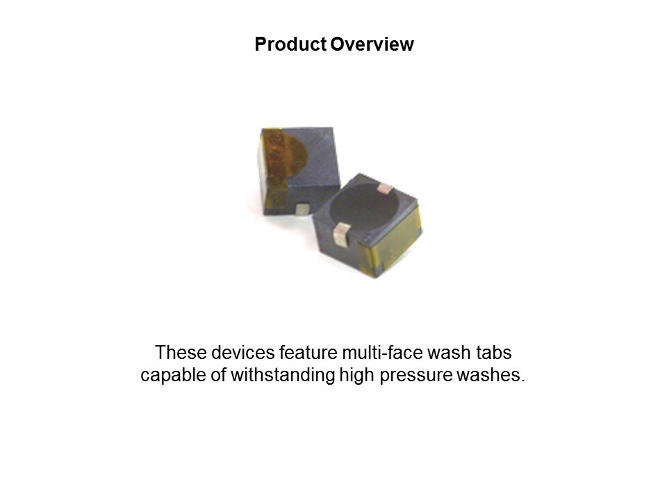 Side-Firing Washable Surface Mount Transducers Slide 2