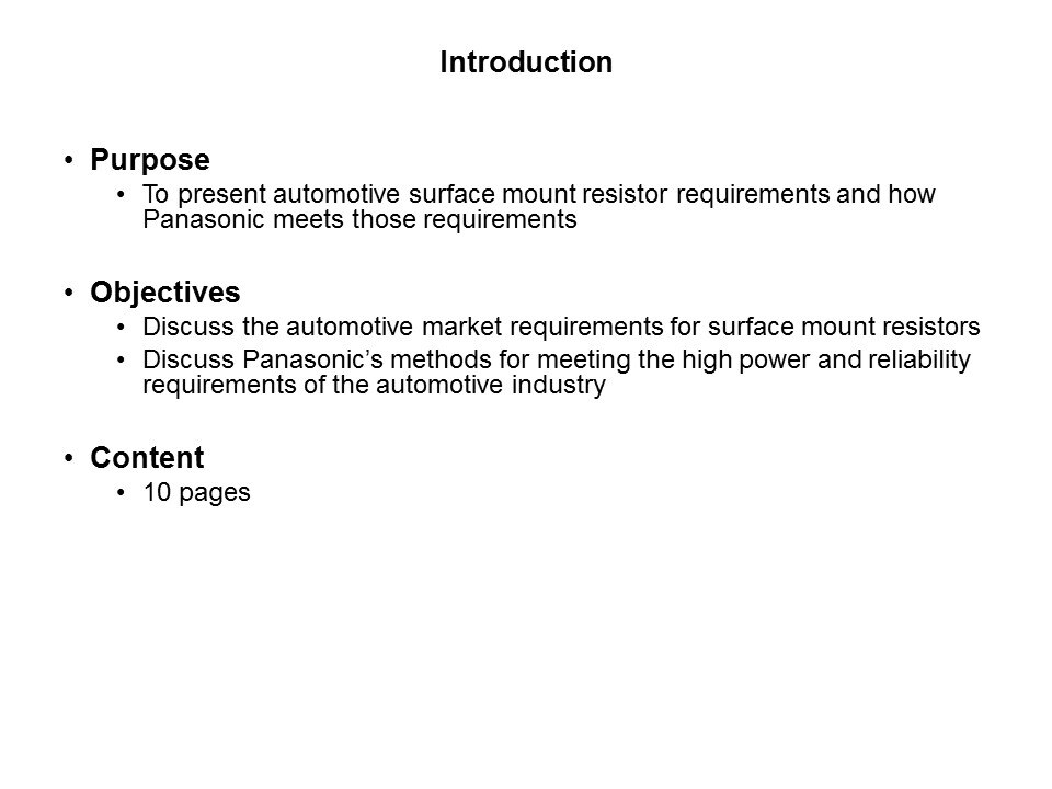 Automotive Resistor Products Slide 1