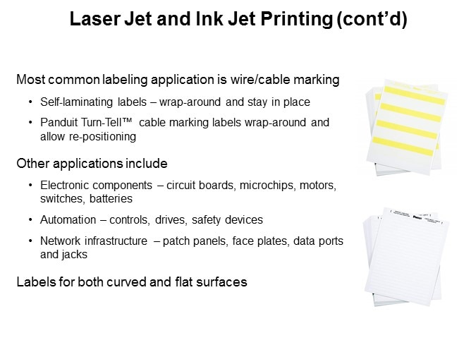 Laser Jet and Ink Jet Printing (cont’d)