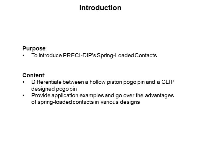 Image of PRECI-DIP Spring-Loaded Contacts - Introduction