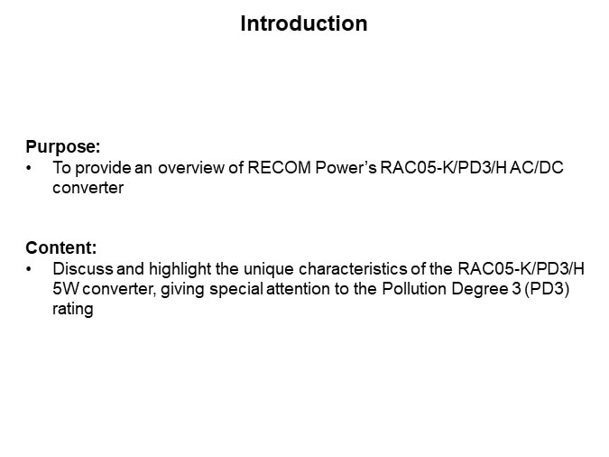 Image of RECOM Power RAC05-K/PD3 AC/DC Converter - Introduction