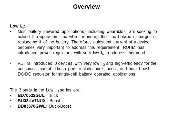 Image of ROHM Semiconductor Low IQ DC/DC Converters - Slide2