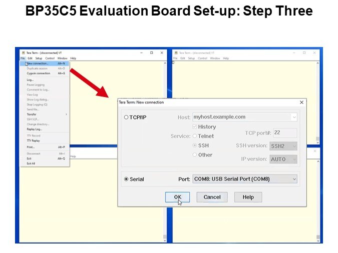 BP35C5 Evaluation Board Set-up: Step Three