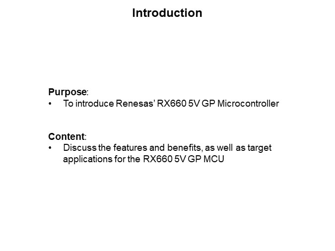 Image of Renesas Introduction to the RX660 5V GP Microcontroller - Introduction