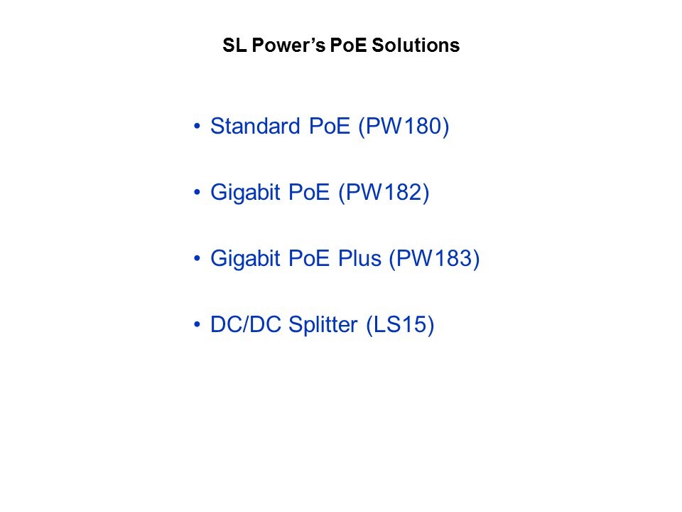 Power over Ethernet Slide 29