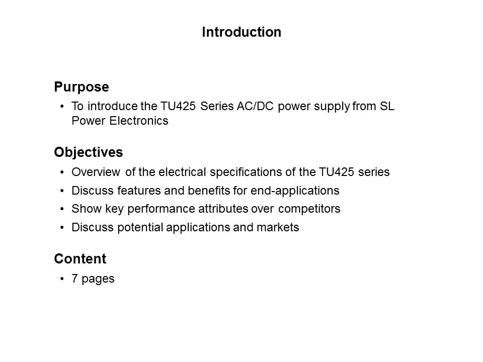 TU425 Series AC/DC Power Supply Slide 1