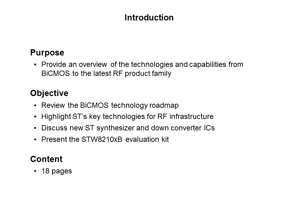 BiCMOS to the Latest RF Product Family Slide 1