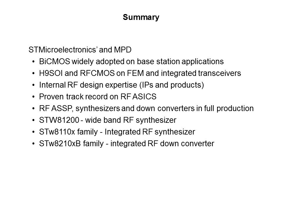 BiCMOS to the Latest RF Product Family Slide 18