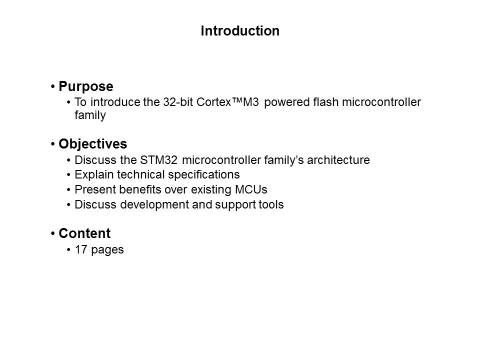 STM32 Cortex-M3 32-bit Microcontrollers Slide 1
