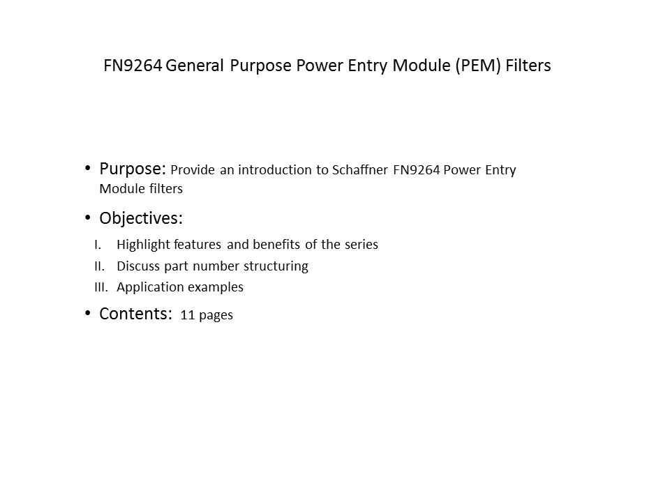 FN9264 gen purpose PEM filters