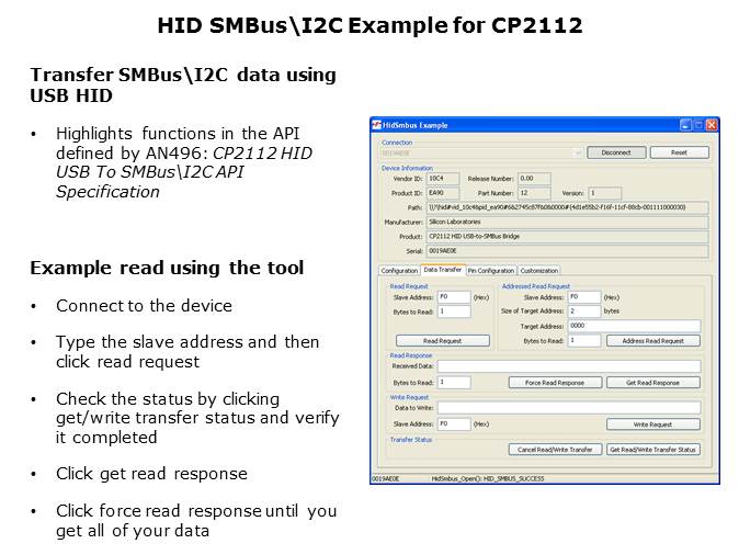 CP21xx USB Bridge Slide 16