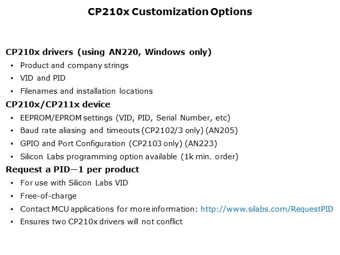 CP21xx USB Bridge Slide 17