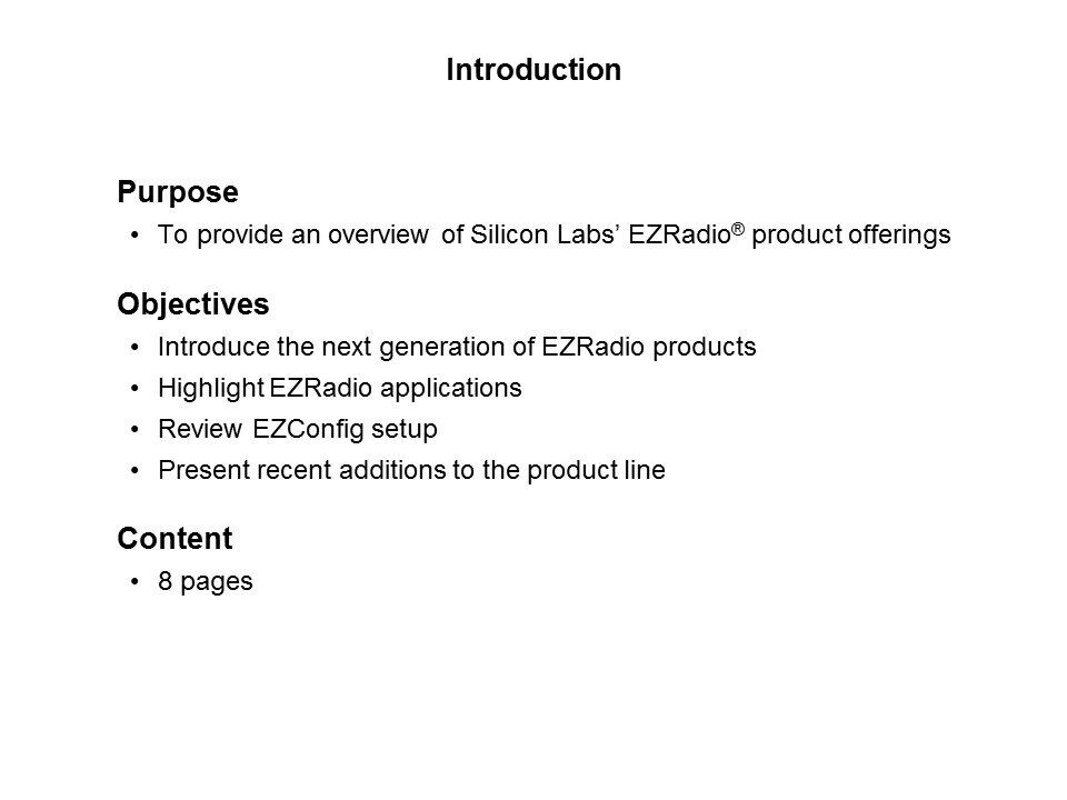EZRadio Overview Slide 1