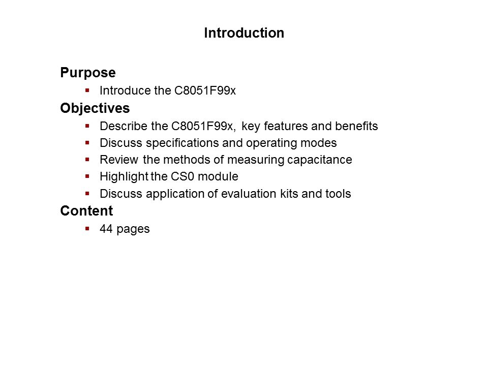QuickSense C8051F990 Low Power MCU with Capacitive Sensing Slide 1