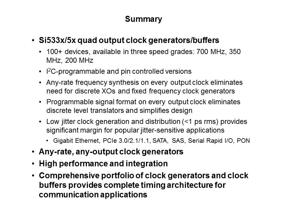 Si533x/5x Any-Rate Clock Generators and Clock Buffers Slide 13
