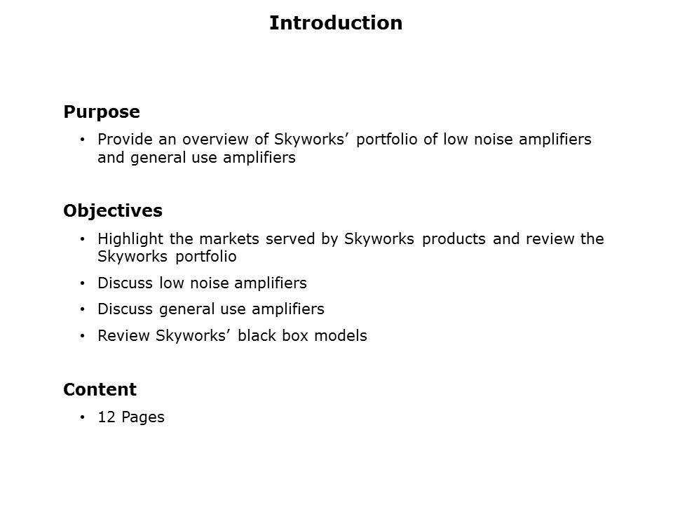 Low Noise General Purpose Amplifiers Slide 1