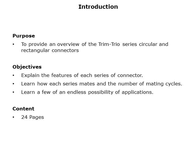 Trim Trio Connection System Slide 1