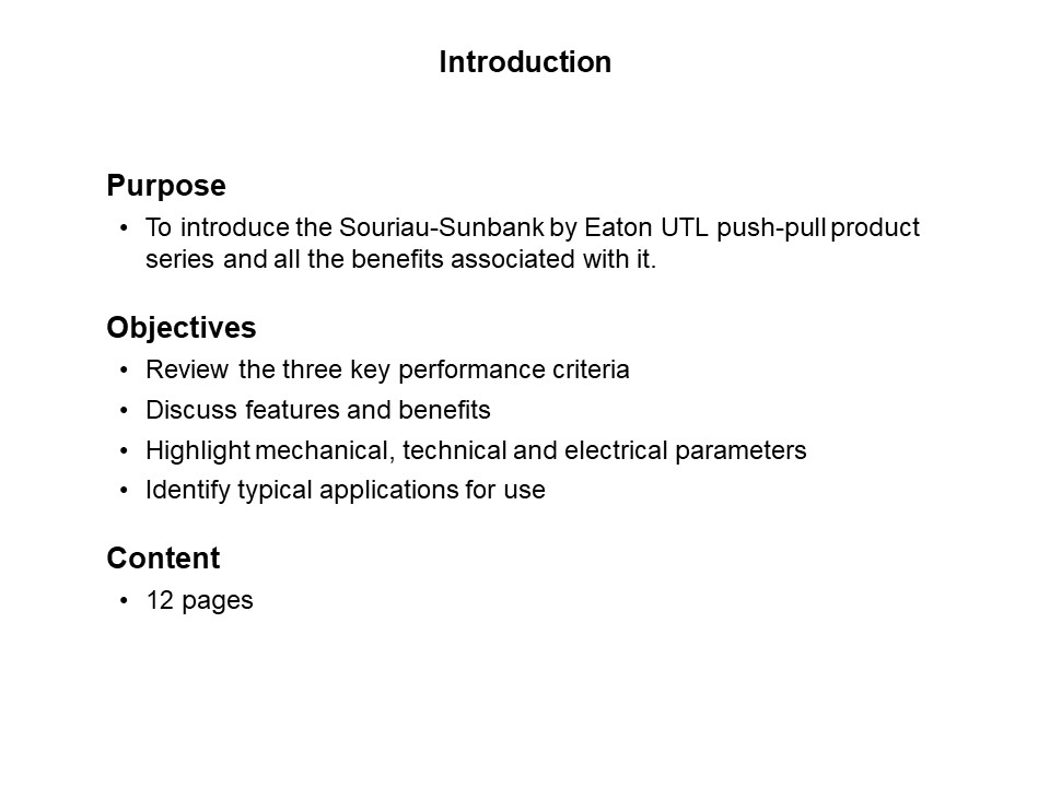 UTL Push-Pull Series Slide 1