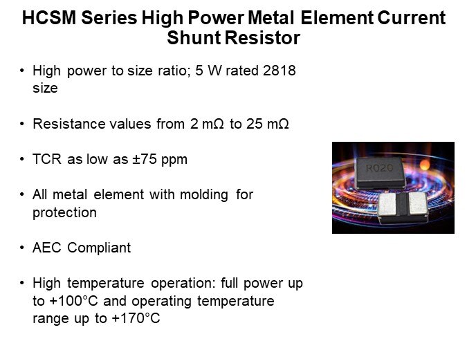 HCSM Series High Power Metal Element Current Shunt Resistor