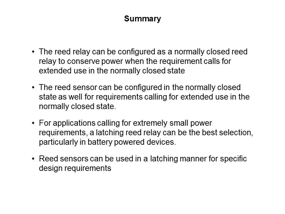 Latching Form B Reed Relays Overview Slide 22