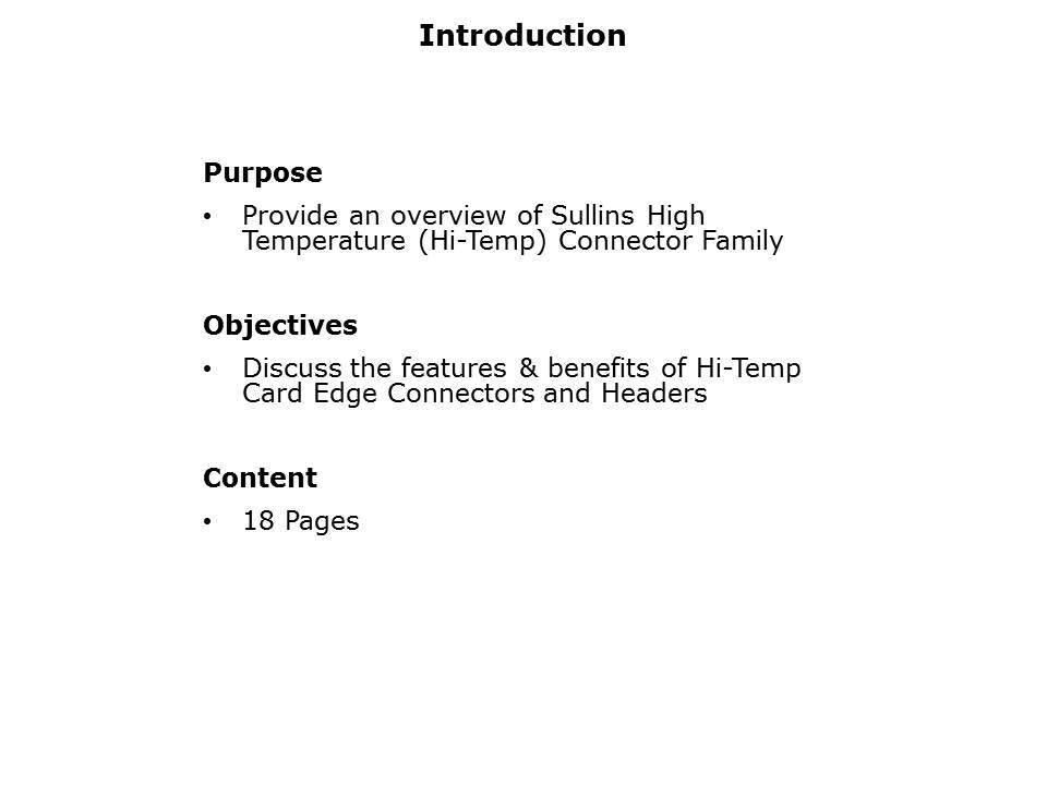 Hi-Temp Connectors Slide 1