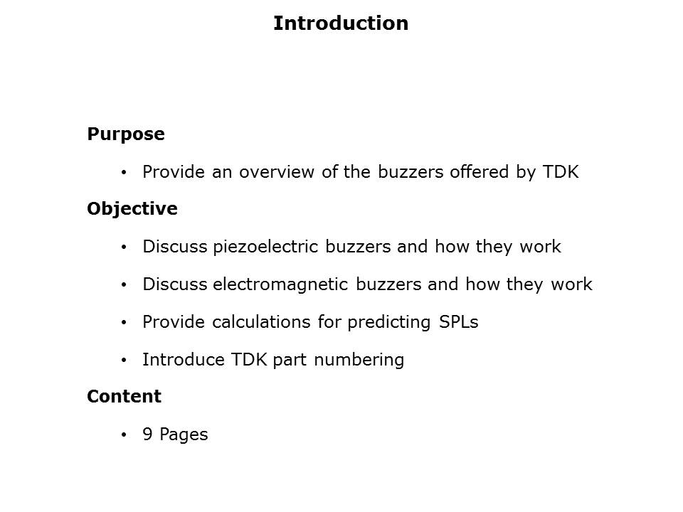 Piezoelectric and Electromagnetic Buzzers Slide 1