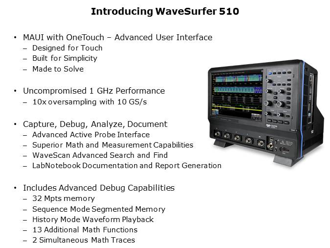 WaveSurfer 510 Oscilloscope PTM Slide 2