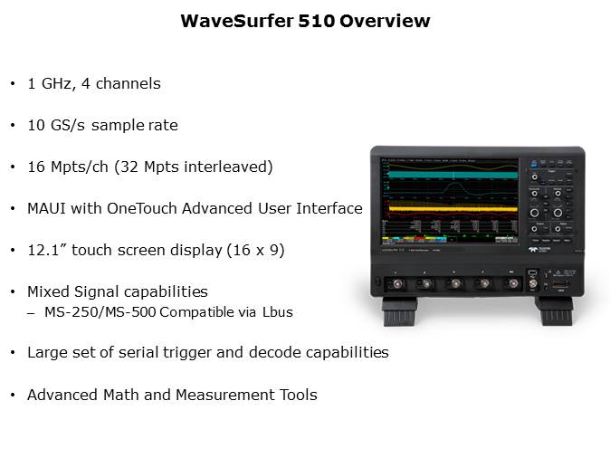 WaveSurfer 510 Oscilloscope PTM Slide 3