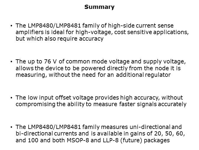 LMP8480 and LMP8481 Current Sense Amplifiers Slide 7