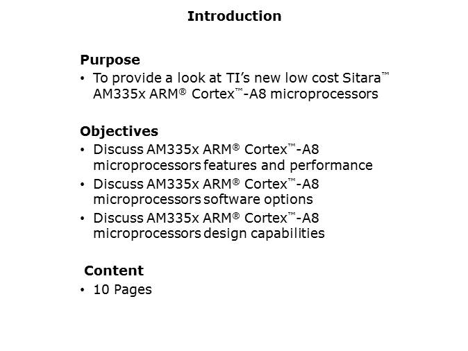 Sitara AM335x ARM Cortex -A8 Microprocessors Slide 1