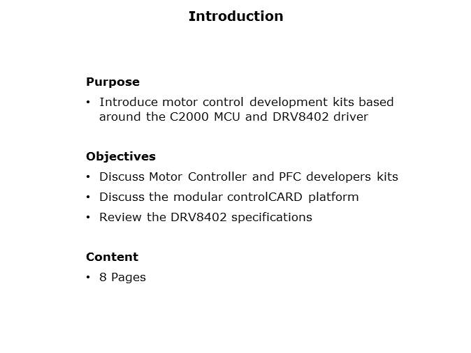 C2000 Motor Control PFC Kits Slide 1