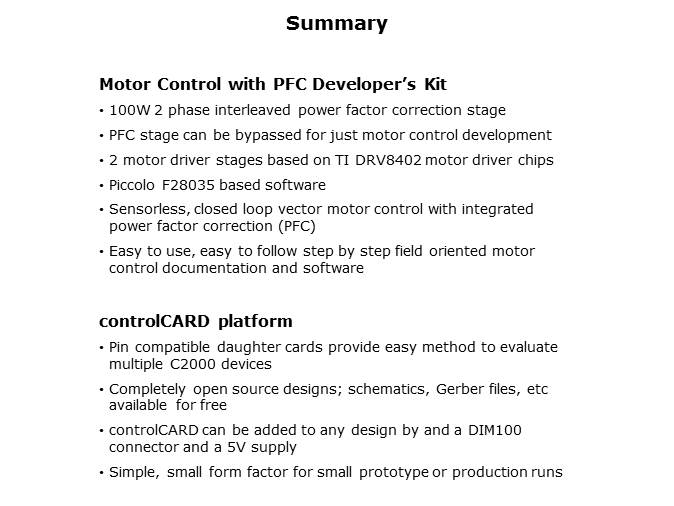 C2000 Motor Control PFC Kits Slide 8