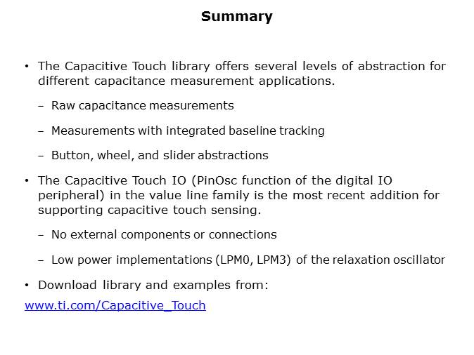 Capacitive Touch Sensing Slide 16