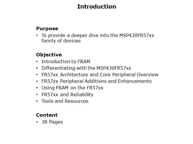 MSP430FR57xx FRAM Microcontrollers Slide 1