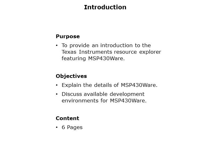 MSP430Ware Overview Slide 1