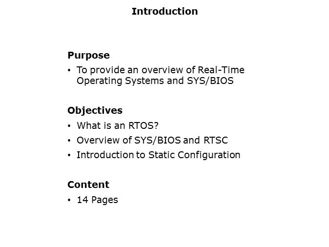 SYS/BIOS: Introduction to Real-Time Operating Systems Slide 1